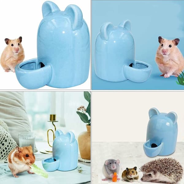 Hamsterkeramisk flaska - Keramisk dricksfontän för små djur (Blå, 250 ml)