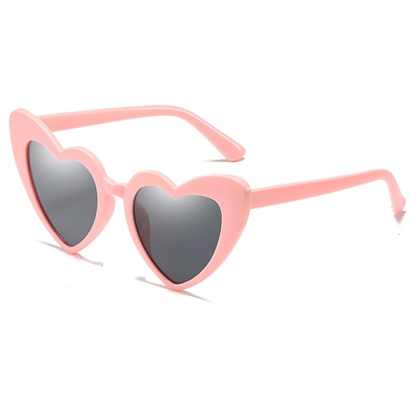 Hjärtformade solglasögon för kvinnor, trendiga söta hjärtglasögon retro Taylor solglasögon（Rosa）