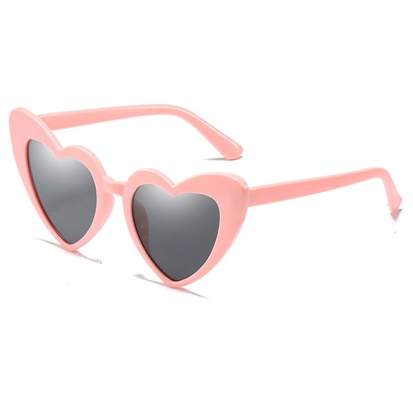Hjerteformede solbriller for kvinner, trendy søte hjertebriller retro Taylor solbriller（rosa）