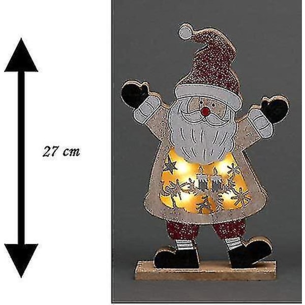 Led Wooden Julenisse Snømann Reinsdyr Xmas Hjem Innendørs Borddekorasjoner Ornamenter Midtpunkt