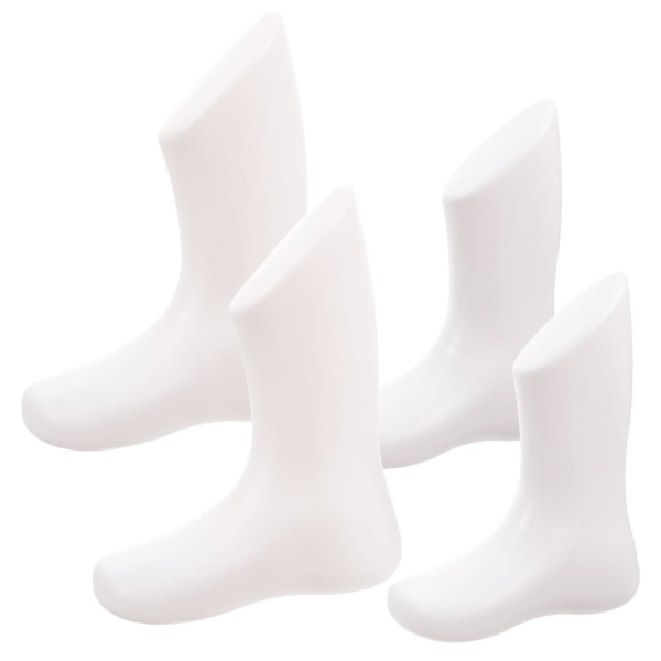 4 pakke med babyfods mannequin display fod model småbørns sko mannequin butik tilbehør (17X14 cm, hvid)