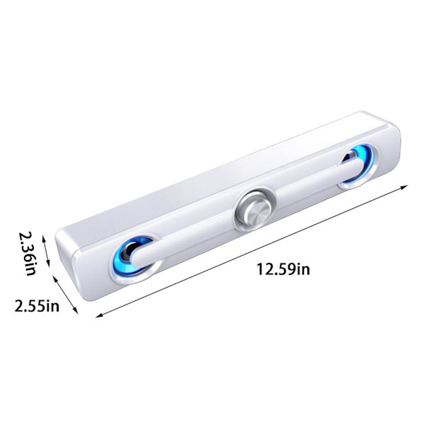 Datorljudshögtalare Skrivbord Hemma Liten högtalare Tung subwoofer Påverkar Notebook Mobiltelefon Strip Hög volym（Vit）