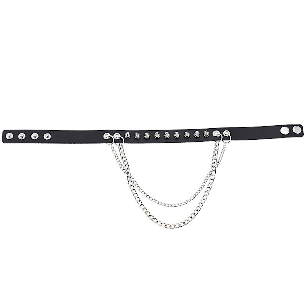 Punk Goth Metal Spike Studded Link Läder Halsband Choker Halsband Gotisk Nitar Punkt Choker