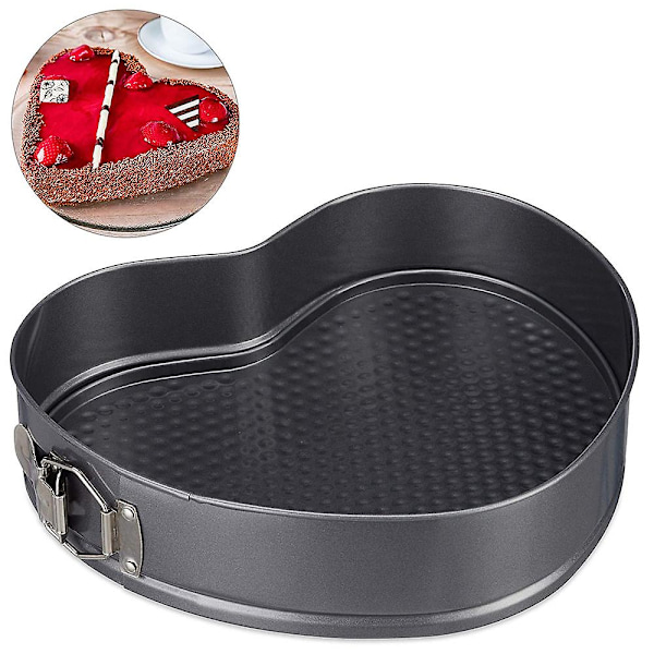18 hjerteformet non-stick kakeform med avtagbar bunn