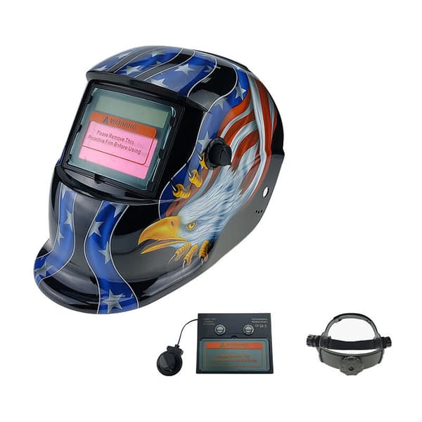 Solar Auto Darkening Welding Helmet Arc Tig Mig Grinding Eagle Black Welders Mask