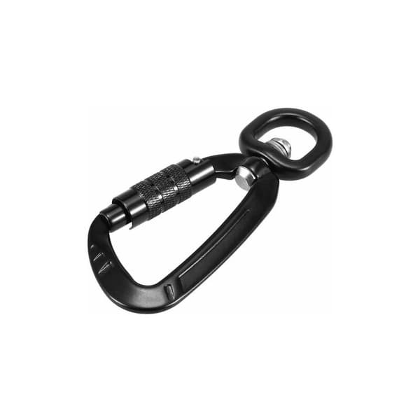 360° roterande karbinhake, 4Kn, 2 st, svart