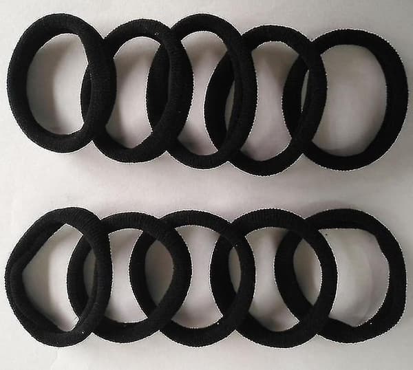 Svart elastiskt tyghårband Scrunchie hårslips ringrep