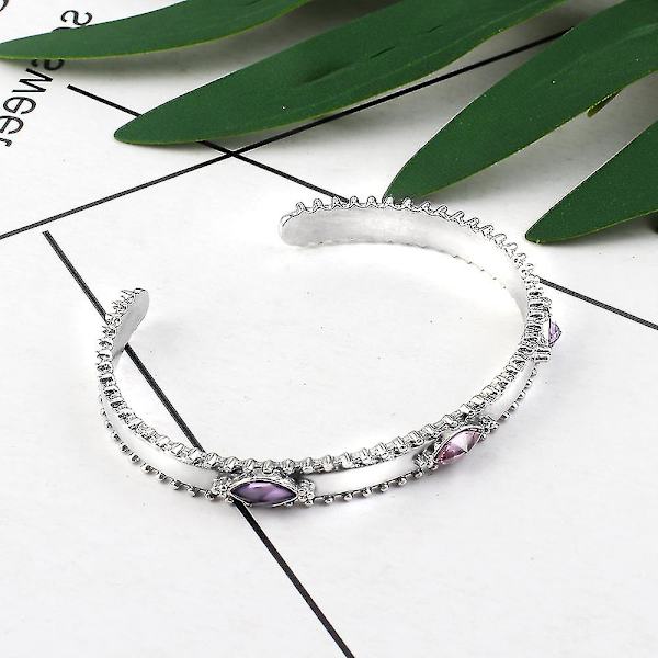 Damer Nye Smykker Sølvbelagt Åbne Manchet Armbånd Bangle Rustfrit S
