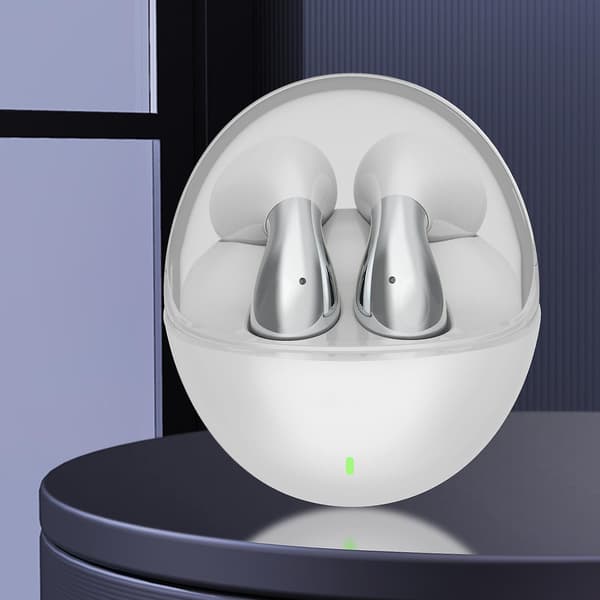Transparent Cover Charging Compartment Bluetooth Headset Half In-ear Headset Bilateral Stereo Headset 20240546（Vit）