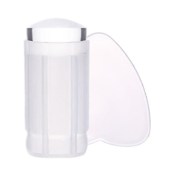 Mønster 25 Dual Ended Clear White Jelly Nail Art Stamper Silikon