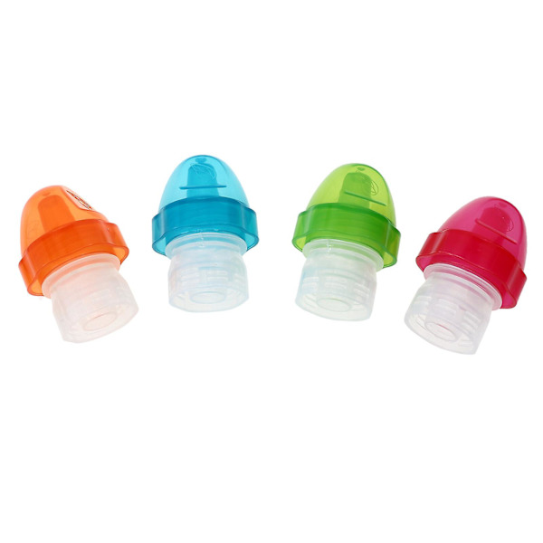4-pack juice soda dryck flaskhättor för barn, småbarn, pojkar och flickor (6.50X4.50X4.50CM, slumpmässiga färger)
