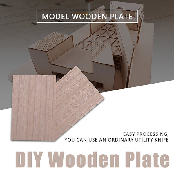 10 st Balsa träplattor Träplatta 150*100*2mm Kompatibel Hus Skepp Hantverk Modell Diy（Träfärg）