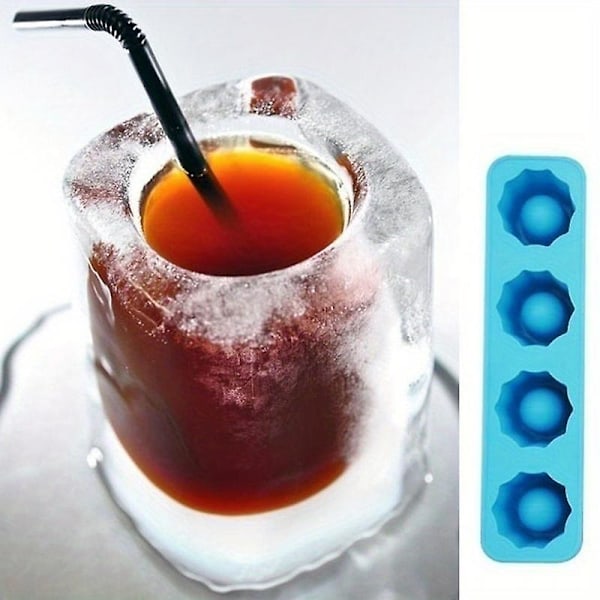 1 st Silikon Isbitbricka Form, Nyhet Drickverktyg, Gör Frys Skottglas Form, Isglas Form För Sommarfester & Evenemang（Blå）