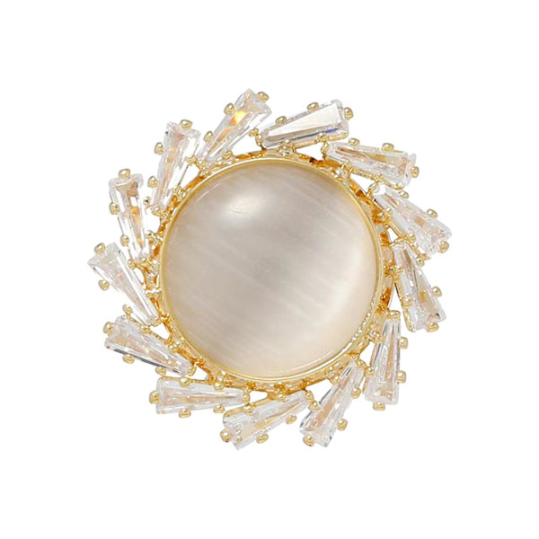 2023 Ny Uppgraderad Opal Magnetisk Brosch Pin för Kvinnor Mode Zirkon Koppar Brosch