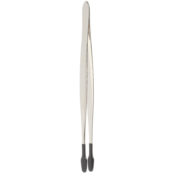 Gummipincet med langt, fladt hoved, perletryk-smykkepincet (15,00 x 1,00 x 1,00 cm, sort)