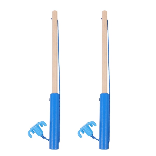 2-pack leksaker för barn med träspö kreativa magnetiska fiskespö för barn (24X1.8X1.8CM, blå)