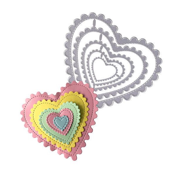 1 stansad skärform, DIY-hjärtstencil, stansformar för papper, kortkonst, scrapbooking, albumhantverk (som bilden visar)