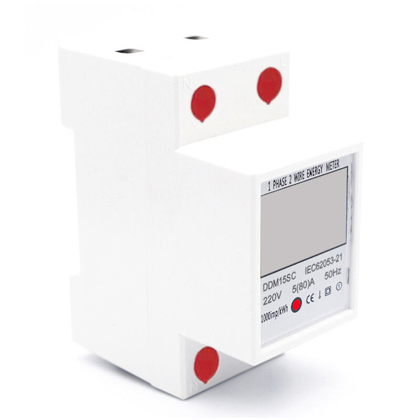 DDM15SC enfas 2P stor skala multifunktionell spårmätare LCD-display. 20(80)A