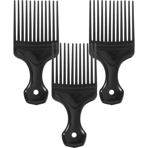 3-pak store kamme med bred tand, hårplejekamme, hårrivekamme, glatte hårbørster (sort) (15.60X6.70X0.50CM, sort)