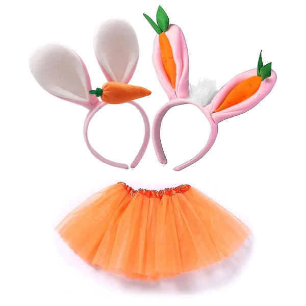 Kanin kostyme barn, påskehare kostyme jenter, kanin pannebånd ører, tyll skjørt-26