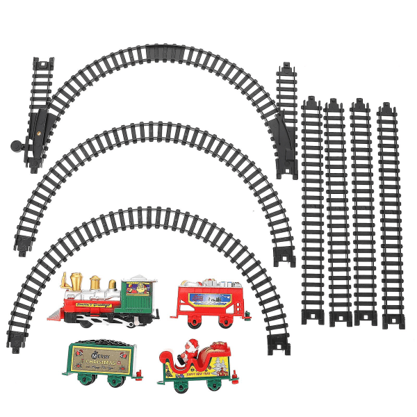 Box Christmas Electric Musical Track Train Toy Elektrisk togleke for barn (M, flerfarget)