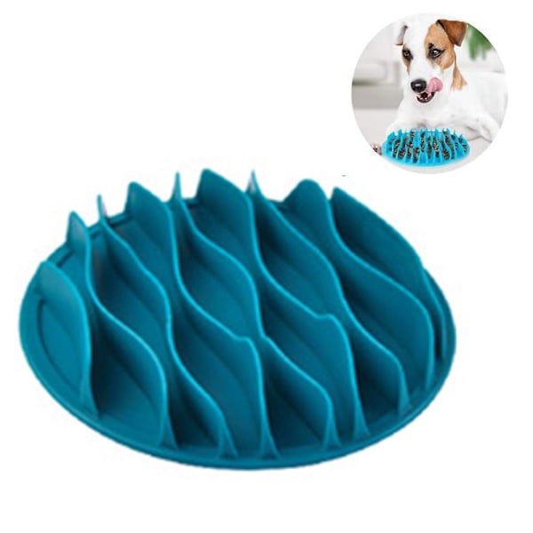 Pet Fun Mat Slow Portable Dog Feeder Bowl,Interactive Dog Bowl,Blue