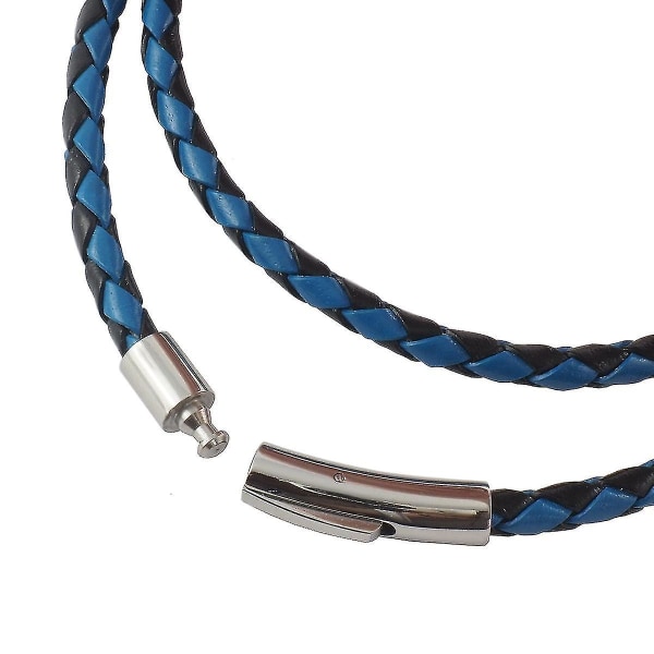 Lederkette Lederband 4 Mm Herren Halskette Schwarz / Blau 17-100 Cm La（18 cm）