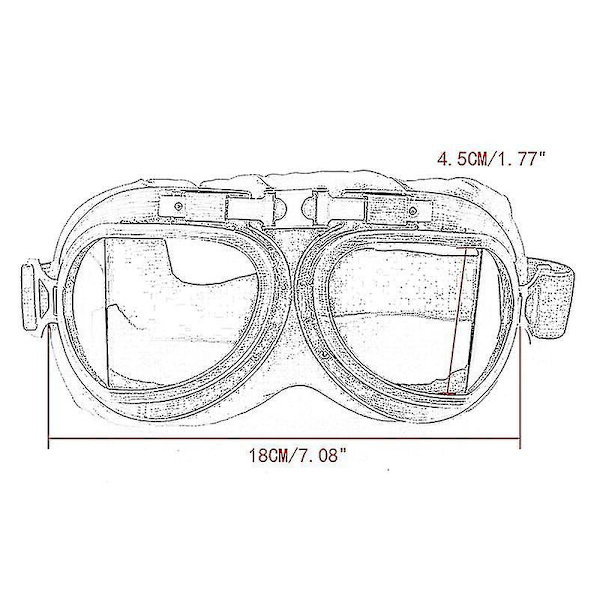 1 stk. Transparent linse retro briller (brun stel)