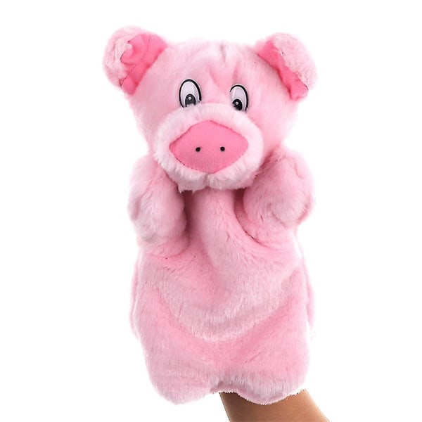 Hand Puppet Plush Animal Toy Imaginative Storytelling Toy Kids Gift（Pink Piglet）