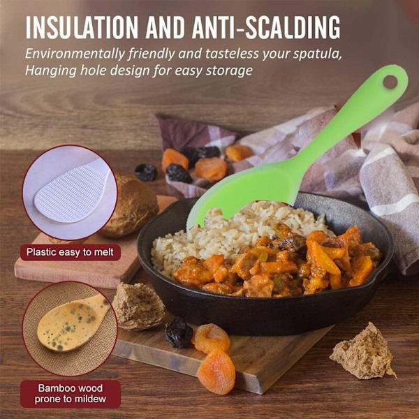 Silikonrissked - non-stick, stark stålkärna, perfekt för ris/potatismos