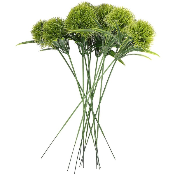 12-pakke realistiske løvetann kunstige blomsterdekorasjoner løvetann bukett løvetann dekorasjon hjemmedekor (25X3.5CM, grønn)