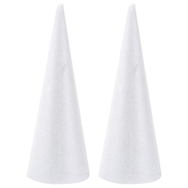 2 Pack Handmade White Solid Cones Kids DIY Craft Cones Accessories Home Christmas Cones (32x12cm) (32X12cm, White)