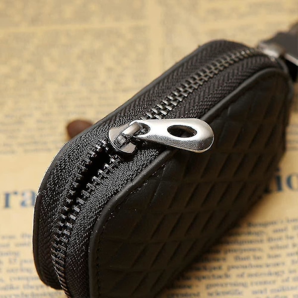 Avaimenperälaukku Lompakon tasku vetoketjullinen case Mini kolikkotasku vetoketjullinen avaimenperäpussi, musta