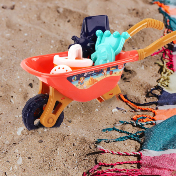 Nytt 6 stk strandlekesett, lekesett for hagetrillebår for barn Sandkasse Strandhageverktøy Tralleleketøy（Blå）