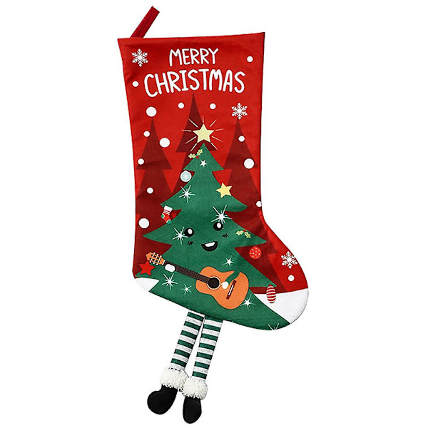 Jultema julstrumpehänge julgransprydnader julgodispåse (46X25,5cm, flerfärgad 4 st)