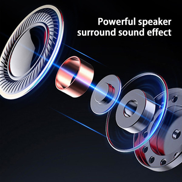 IPX7 Bärbar Bluetooth-högtalare True Wireless Stereo BT5.0 Surround Sound Högtalare För Fest Camping 20240564（Vit）