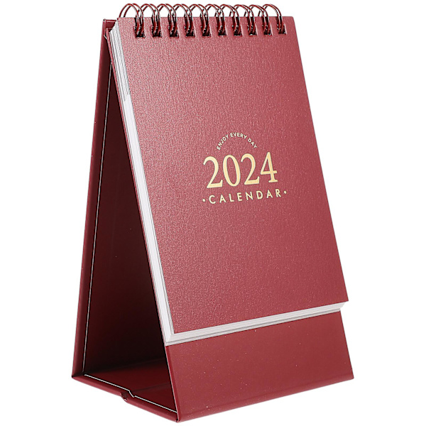 Skrivebords kalender, månedlig kalender, kontorkalender, hjemmekontor kalender, hjemmetilbehør (16.5X9.5X8CM, rød)
