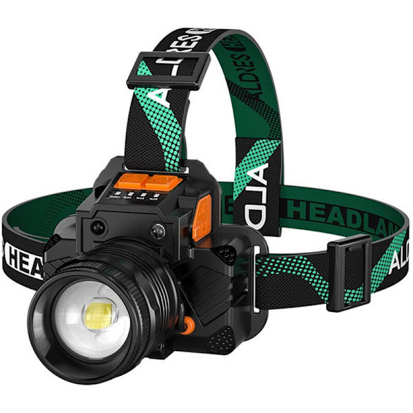 Superljus, uppladdningsbar pannlampa LED-ficklampa pannlampa för gruvdrift camping vandring fiske L9 veke