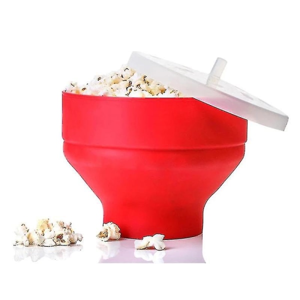 Popcorn Mikrobølgeovn Sammenleggbar Kjøkken Gjør-det-selv Popcorn Bøttebollemaker Med lokk