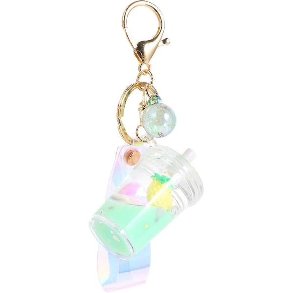 Lovely Fruit Liquid Quicksand Keychain Acrylic Keyring Bag Ornament