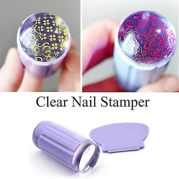 Mønster 15 Dual Ended Clear White Jelly Nail Art Stamper Silikon