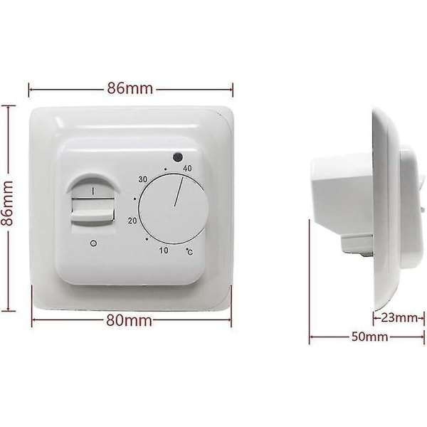 Manuel elektrisk gulvvarmetermostat med AC 220v 16a probe, mekanisk gulvvarmetermostatstyring