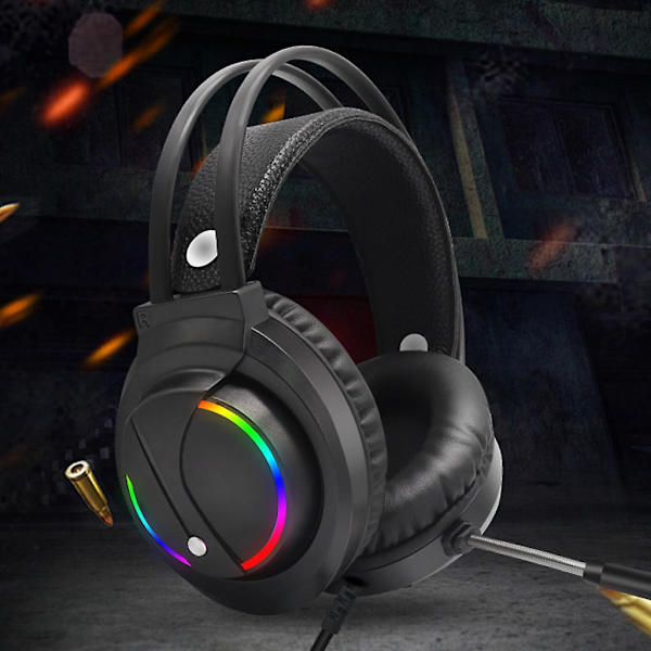 Spelheadset Rgb Bakgrundsbelysning Surroundljud Headset 3.5 Trådbundet Spelheadset (Utan Förpackning)