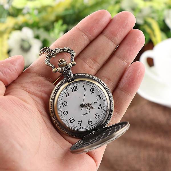 2023 Ny Uppgraderad Steampunk Fickur Vintage Fob Klocka Alice i Underlandet Tema Jul Födelsedagspresent