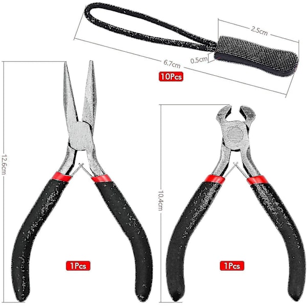 197 st Zipper Reparationssats, Ersättning Dragkedja Slider Dragkedja Ersättning Med 2 Mini Tänger, För Kläder, Väska, Jackor, Tält, Bagage