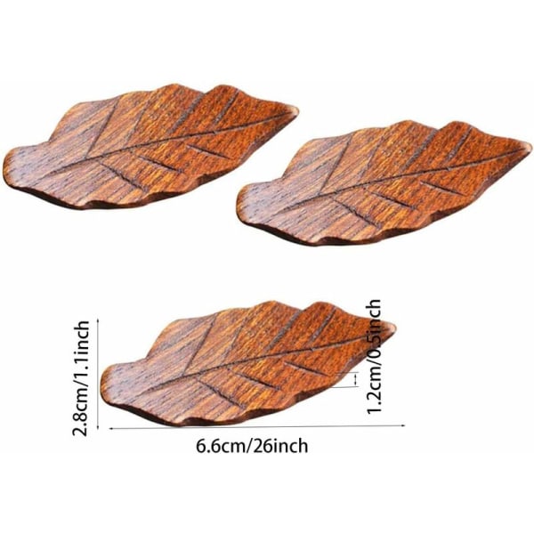 Lövformade träpinnarhållare - japanskt pinnstöd (6 st)