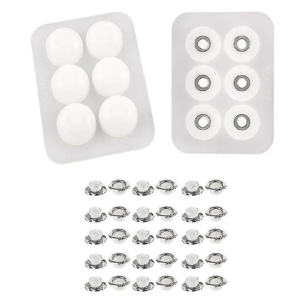 Beads Molds 30 Pcs Silver Washers Silicone Molds With Hole For Jewelry Making