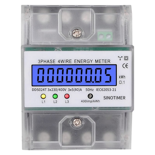 DDS024 5-100A 380V 50Hz enfas AC-strömvakt med LCD-display, transparent hölje