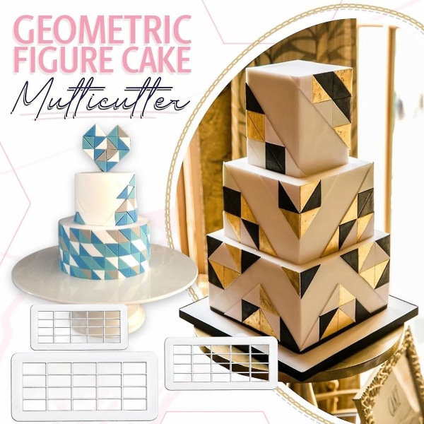 Stencils Geometrisk figur kake skjæremal Multifunksjonell kakekutter Kakedekorasjon