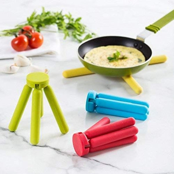 3-pack hopfällbart silikonunderlägg - halkfritt hopfällbart korsdesign, kompakt expanderbart silikonunderlägg, svart